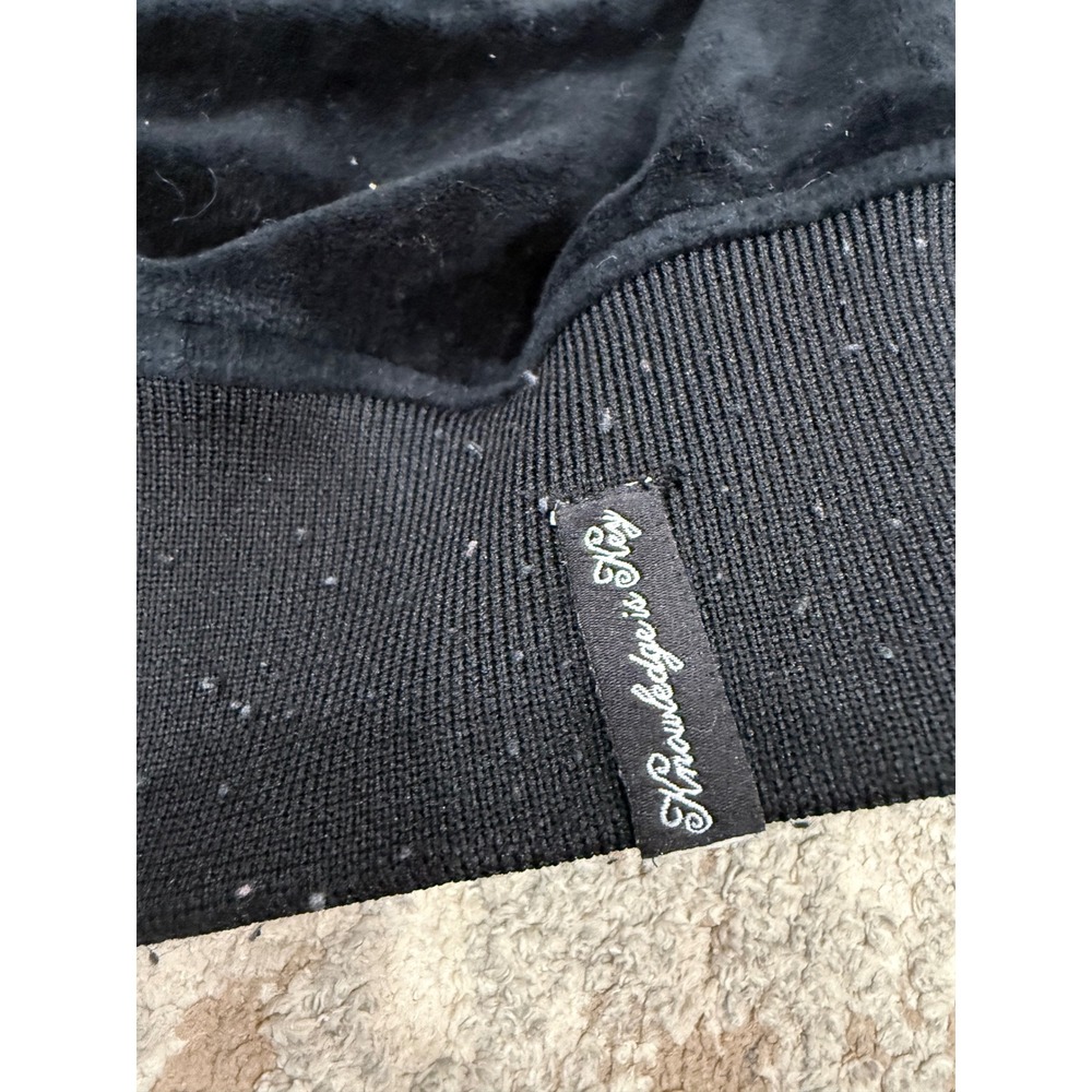 Akademiks Mens 3XL Velour Track Jacket Black Red Piping Full Zip Knowledge Key - Picture 2 of 11